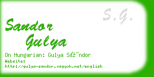 sandor gulya business card